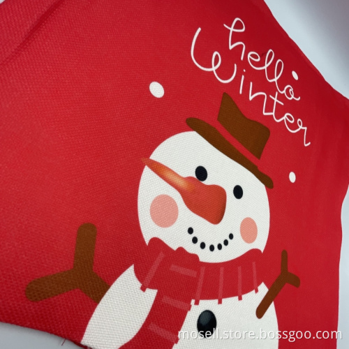 Christmas Use Cartoon Printing Decorative Cushion Cover